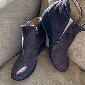 Basic Editions Dark Brown Wedge Boots